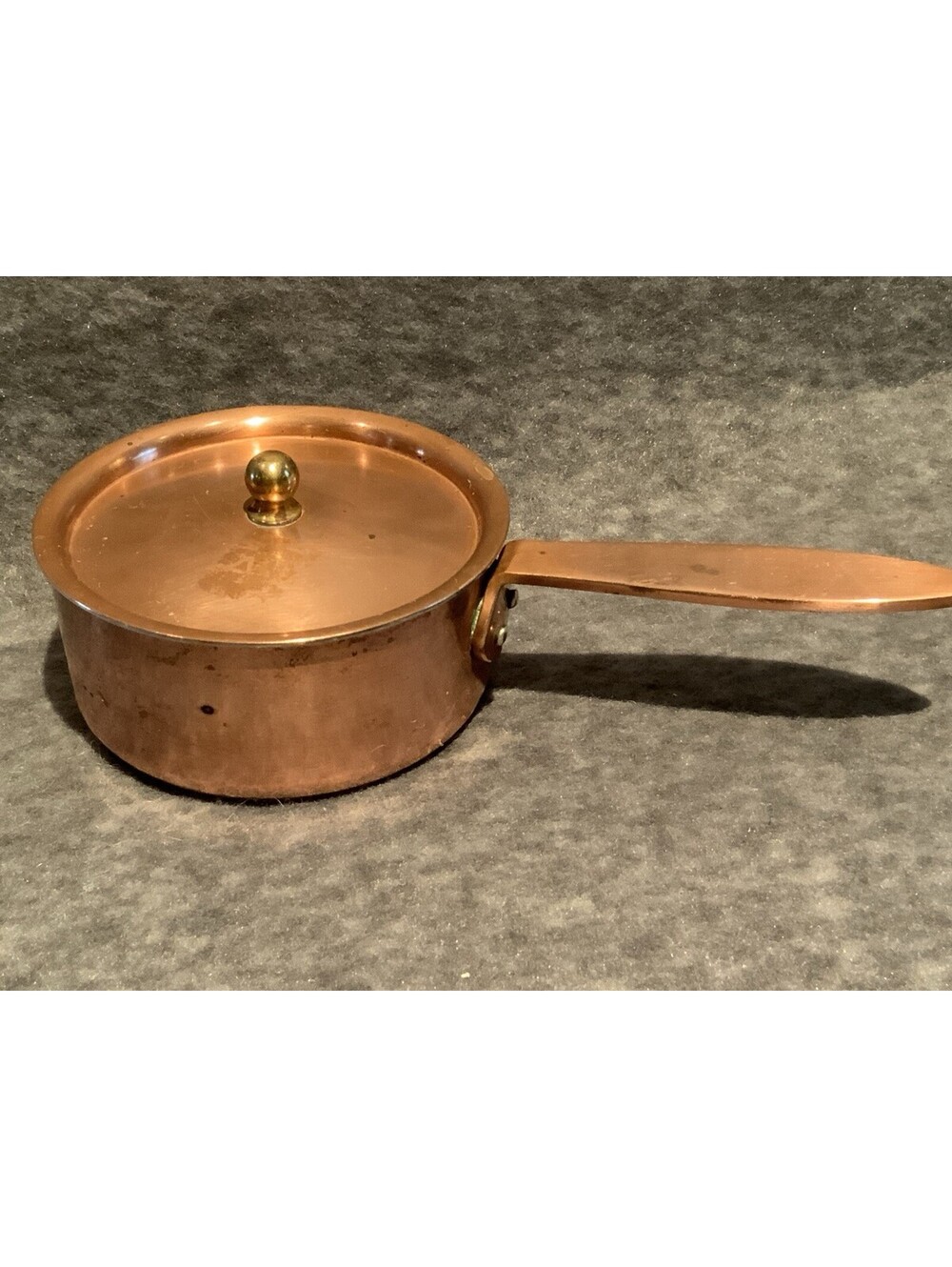 Rare Antique Jos. Heinrichs Copper/Sterling 3”W Small Butter/Sauce Pan w/Lid